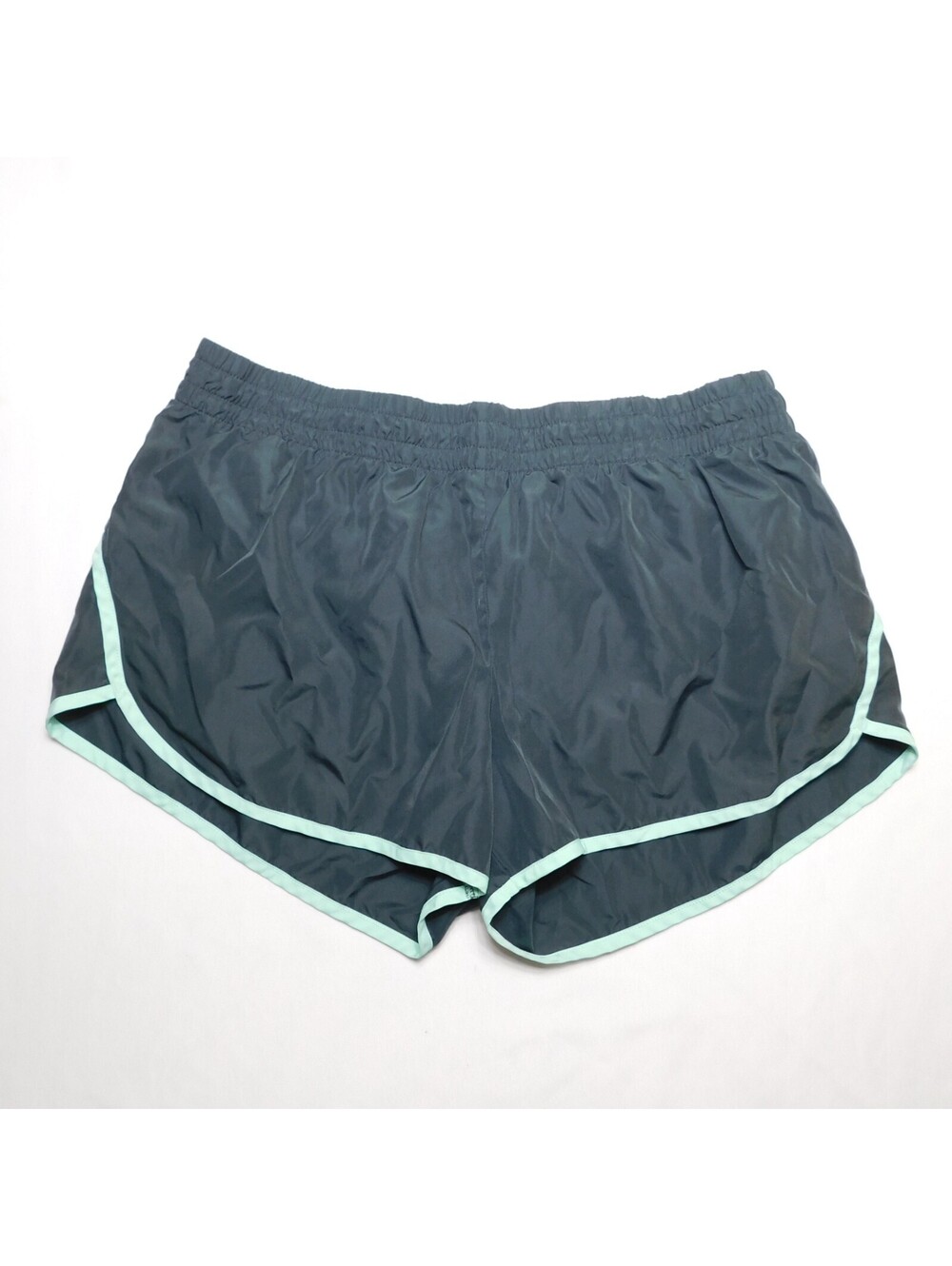 Athletic Works Gray Running Shorts Womens Plus Size XXL 20 Lined Mint Green Trim